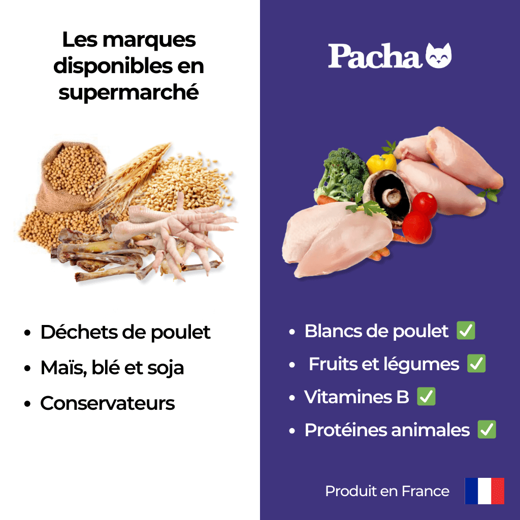2 sacs par mois de Croquettes Pacha™ | 2 Beutel Pacha-Trockenfutter™ pro Monat