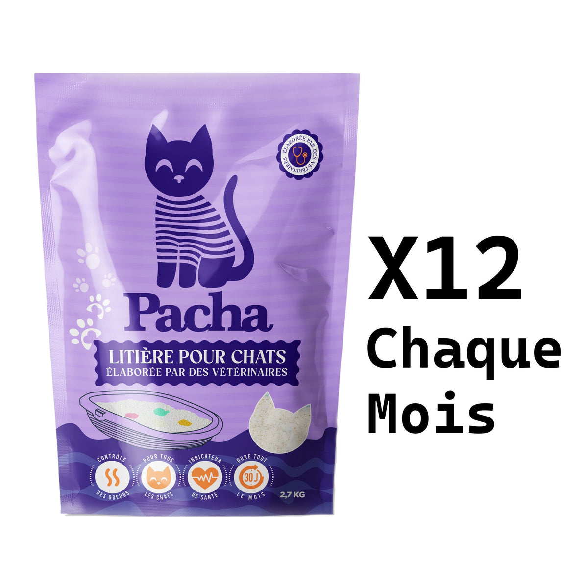 p) 12 sacs tous les mois | 12 Beutel jeden Monat